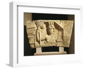 Croatia, Salona, Solin, Cesarean Door of Salona, Detail of Bas-Relief with the Tyche of Solona-null-Framed Giclee Print