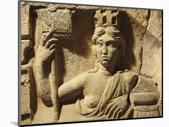 Croatia, Salona, Solin, Cesarean Door of Salona, Detail of Bas-Relief with the Tyche of Solona-null-Mounted Giclee Print