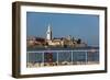 Croatia Sign, Tower of Euphrasian Bascilica in the background, Old Town, Porec, Croatia, Europe-Richard Maschmeyer-Framed Photographic Print