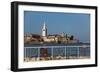 Croatia Sign, Tower of Euphrasian Bascilica in the background, Old Town, Porec, Croatia, Europe-Richard Maschmeyer-Framed Photographic Print