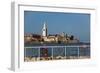 Croatia Sign, Tower of Euphrasian Bascilica in the background, Old Town, Porec, Croatia, Europe-Richard Maschmeyer-Framed Photographic Print