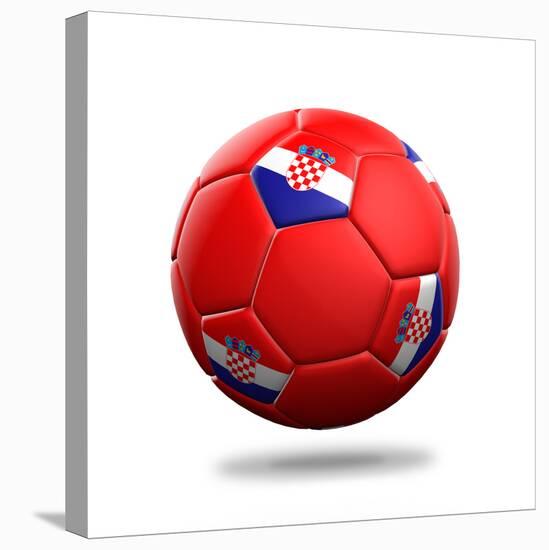 Croatia Soccer Ball-pling-Stretched Canvas