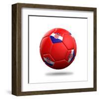 Croatia Soccer Ball-pling-Framed Art Print