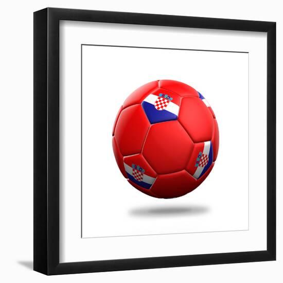 Croatia Soccer Ball-pling-Framed Art Print