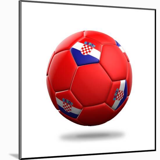 Croatia Soccer Ball-pling-Mounted Art Print