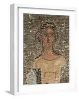 Croatia, Solona, Mosaic Work Depicting the Bust of Sappho-null-Framed Giclee Print