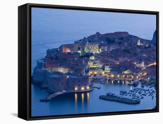 Croatia, Southern Dalmatia, Dubrovnik, Old Town and Harbour-Walter Bibikow-Framed Stretched Canvas