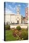 Croatia, Split. Church and Monastery of St. Francis and fountain of Franjo Tudman Square.-Trish Drury-Stretched Canvas