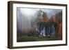 Croatia, the Incredible Autumn Colours and Waterfalls of Plitvice National Park.-Andrea Pozzi-Framed Photographic Print