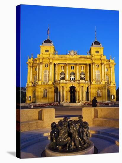 Croatian National Theatre Neobaroque Architecture, Ivan Mestrovic's Sculpture Fountain of Life-Christian Kober-Stretched Canvas