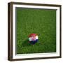 Croatian Soccerball Lying on Grass-zentilia-Framed Art Print