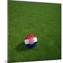 Croatian Soccerball Lying on Grass-zentilia-Mounted Art Print