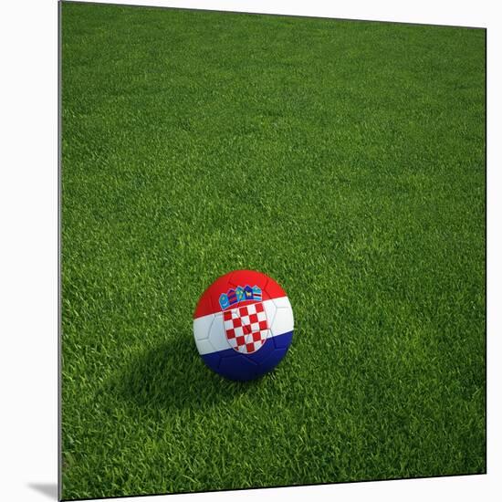 Croatian Soccerball Lying on Grass-zentilia-Mounted Art Print