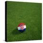 Croatian Soccerball Lying on Grass-zentilia-Stretched Canvas