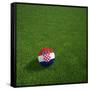 Croatian Soccerball Lying on Grass-zentilia-Framed Stretched Canvas