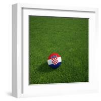 Croatian Soccerball Lying on Grass-zentilia-Framed Art Print