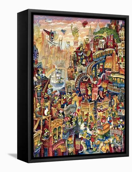 Croc City-Bill Bell-Framed Stretched Canvas