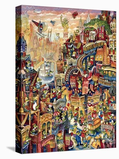 Croc City-Bill Bell-Stretched Canvas