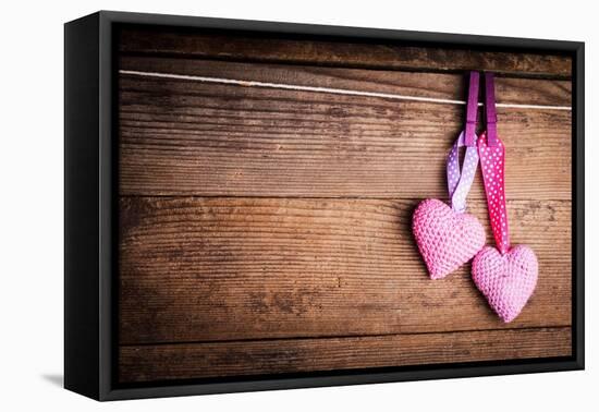 Crochet Lovely Hearts-oksix-Framed Stretched Canvas