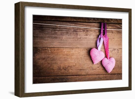 Crochet Lovely Hearts-oksix-Framed Art Print