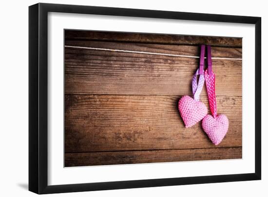 Crochet Lovely Hearts-oksix-Framed Art Print