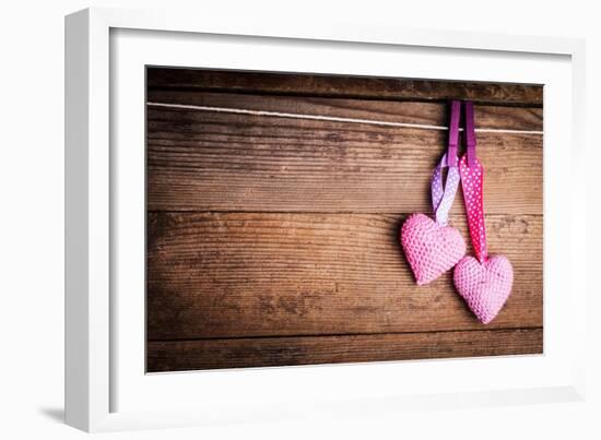 Crochet Lovely Hearts-oksix-Framed Art Print