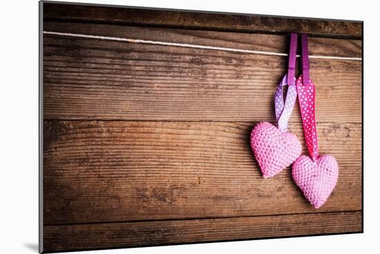 Crochet Lovely Hearts-oksix-Mounted Art Print