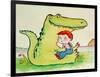 Crocodile Hug, or Best Friends-Maylee Christie-Framed Premium Giclee Print