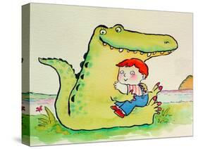Crocodile Hug, or Best Friends-Maylee Christie-Stretched Canvas