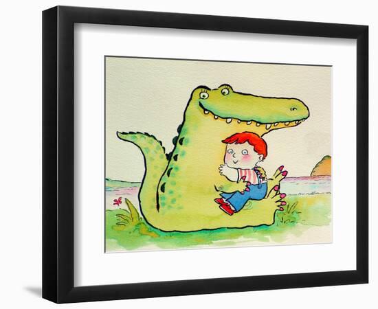 Crocodile Hug, or Best Friends-Maylee Christie-Framed Giclee Print