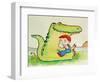 Crocodile Hug, or Best Friends-Maylee Christie-Framed Premium Giclee Print