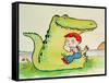 Crocodile Hug, or Best Friends-Maylee Christie-Framed Stretched Canvas