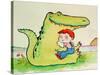 Crocodile Hug, or Best Friends-Maylee Christie-Stretched Canvas