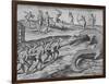 Crocodile Hunting, De Bry-Theodore de Bry-Framed Art Print