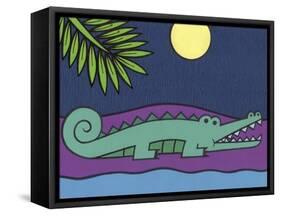 Crocodile-Denny Driver-Framed Stretched Canvas