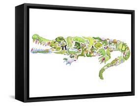 Crocodile-Louise Tate-Framed Stretched Canvas