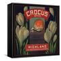 Crocus Brand - Highland, California - Citrus Crate Label-Lantern Press-Framed Stretched Canvas