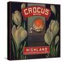 Crocus Brand - Highland, California - Citrus Crate Label-Lantern Press-Stretched Canvas