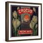 Crocus Brand - Highland, California - Citrus Crate Label-Lantern Press-Framed Art Print