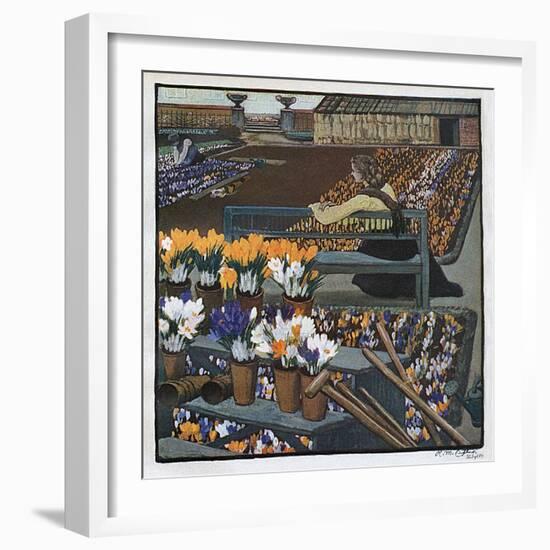 Crocus Garden 1904-R M Eissler-Framed Art Print