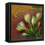 Crocus Orange Label - Highland, CA-Lantern Press-Framed Stretched Canvas