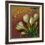 Crocus Orange Label - Highland, CA-Lantern Press-Framed Art Print