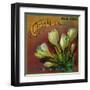 Crocus Orange Label - Highland, CA-Lantern Press-Framed Art Print