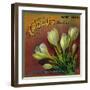 Crocus Orange Label - Highland, CA-Lantern Press-Framed Art Print