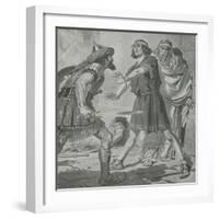 Croesus, King of Lydia, Is Saved from Death by the Voice of His Deaf and Dumb Son-Charles Edmund Brock-Framed Giclee Print