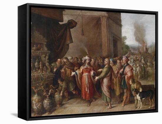 Croesus Showing Solon His Treasures-Frans Francken the Younger-Framed Stretched Canvas