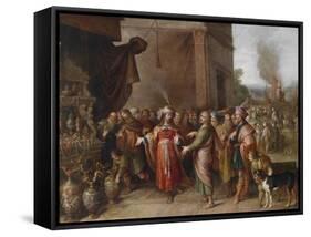 Croesus Showing Solon His Treasures-Frans Francken the Younger-Framed Stretched Canvas