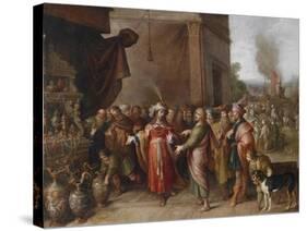 Croesus Showing Solon His Treasures-Frans Francken the Younger-Stretched Canvas