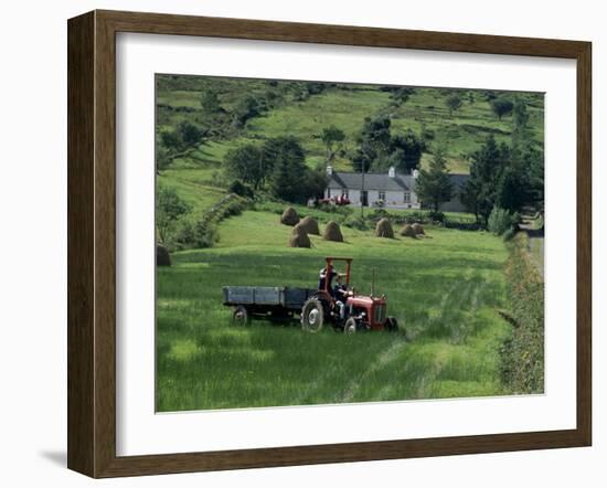 Croft with Hay Cocks and Tractor, Glengesh, County Donegal, Eire (Republic of Ireland)-Duncan Maxwell-Framed Photographic Print