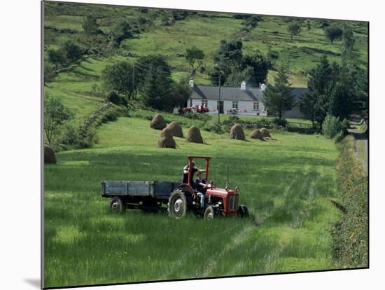 Croft with Hay Cocks and Tractor, Glengesh, County Donegal, Eire (Republic of Ireland)-Duncan Maxwell-Mounted Photographic Print